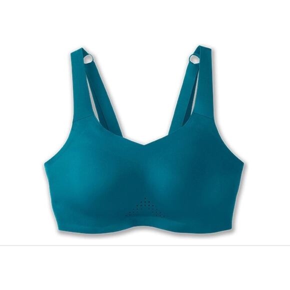 Brooks Sports Bra Dare Underwire Run Womens 34DD Adjustable Straps Lagoon - Picture 1 of 10